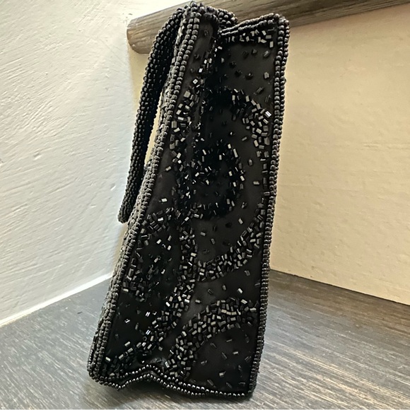 La Regale Black Vintage Handmade Beaded Mini Bag - Picture 3 of 6